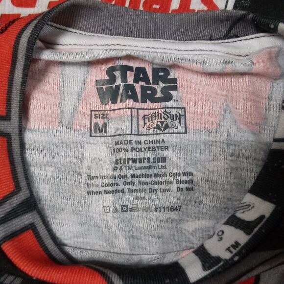 Star Wars Mens Med Comic Book All Over Graphic Tee Fifth Sun  Black White Red - Picture 3 of 7